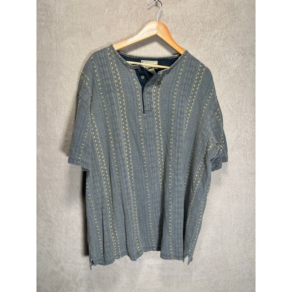 Vintage The Original Arizona Jean Co Geometric Henley T-Shirt Mens Size XLXT‎